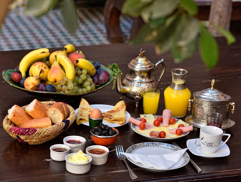 Im Hotel La Maison Nomade in Marrakesch das Frühstück