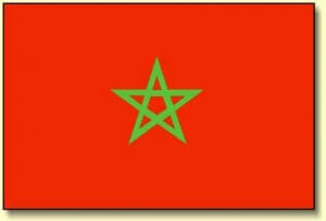 Die marokkanische Flagge ein fünfzackiger Stern