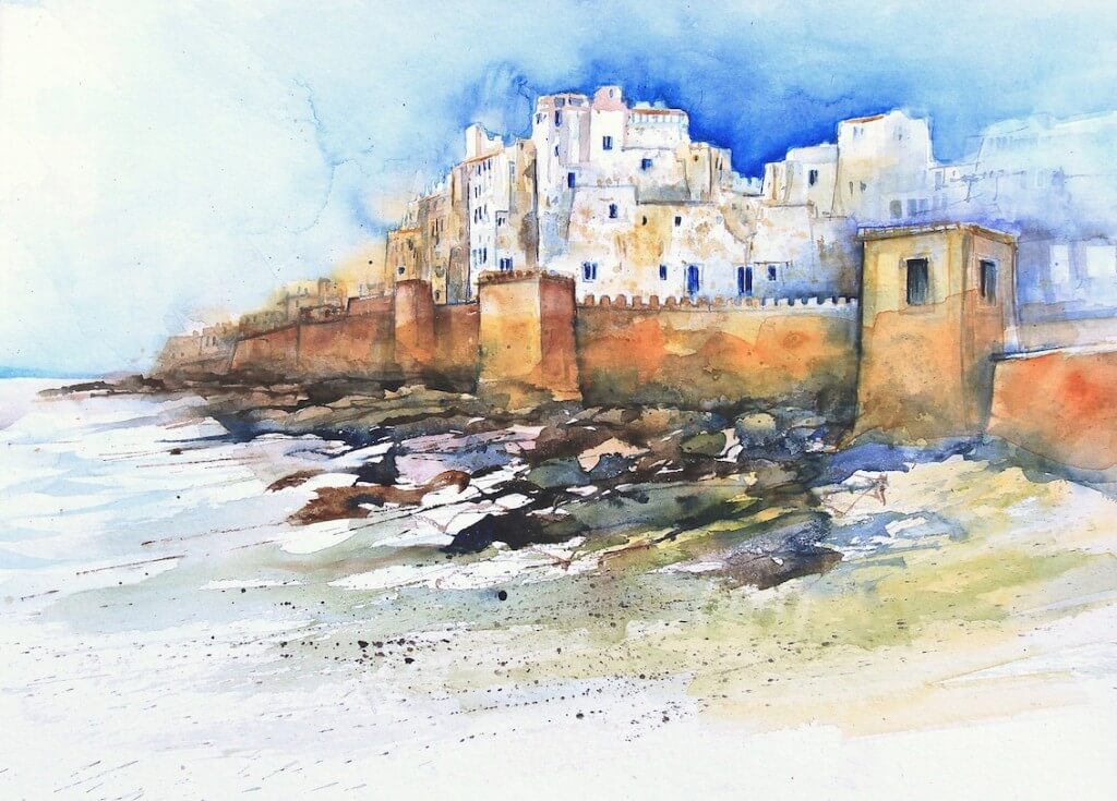Essaouira, die Stadt am Atlantik. Eine Zeichnung der Malgruppe von Eckard Funck