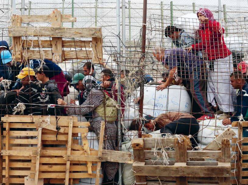 Marokkanische Lastfrauen in Melilla